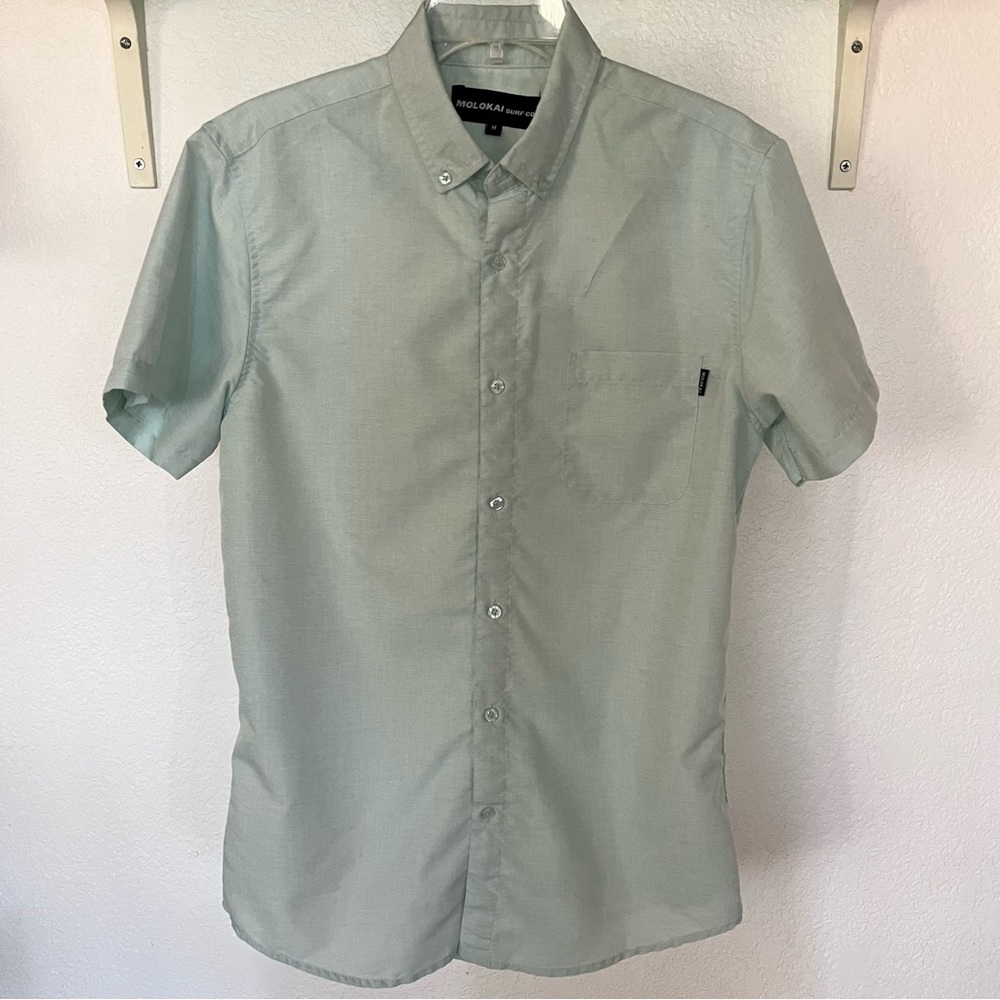 Molokai Surf Co. Men’s Seafoam Pocket Button Down Shirt